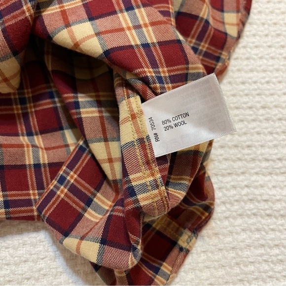 Orvis Plaid Autumn Flannel Long Sleeve Button Up Shirt Cotton/Wool Blend - Picture 7 of 9